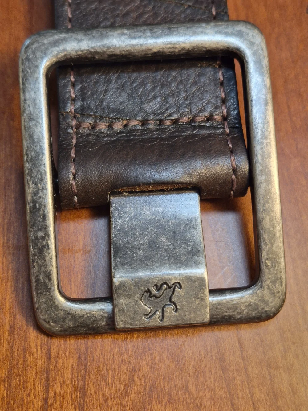 Vintage Express Men's Dark Brown  Leather Belt with Silver Buckle Made  ENGLAND